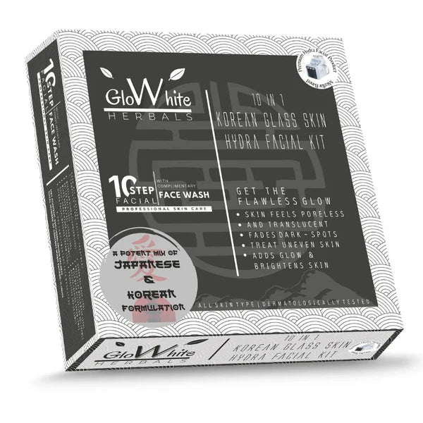 GloWhite Herbals 10-in-1 Korean Glass Skin Hydra Facial Kit