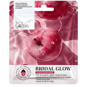 Bridal Glow Facial Kit 6-Step Facial Kit | With Alpha Arbutin, Vitamin C & Apple Extract | Instant Brightening & Pre-Bridal Glow Facial | Single Use Facial Kit