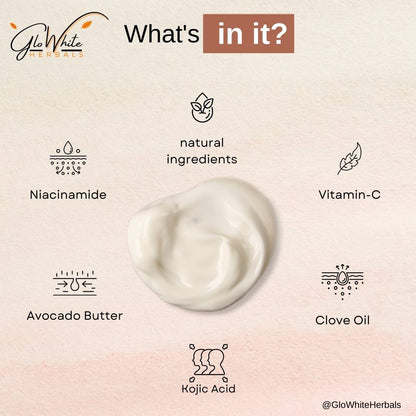 Inhaltsstoffe-Übersicht: Niacinamid, Vitamin-C, Avocado-Butter, Clove Oil