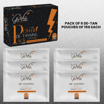 6er-Set De-Tan Pack Pouches, je 15 g, Folienbeutel im Duo-Layout