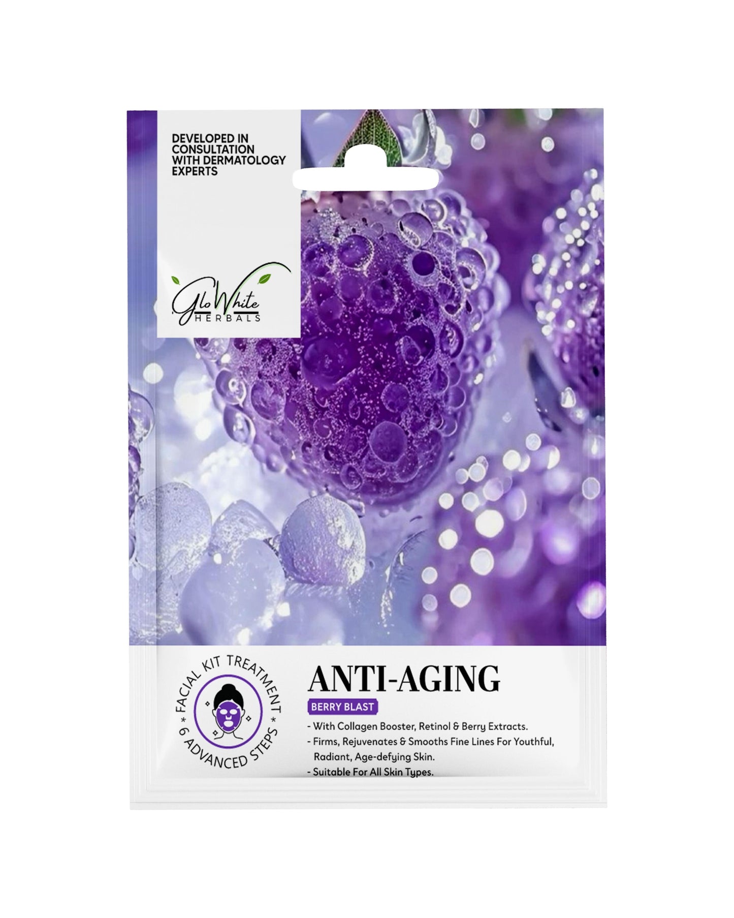 Anti-Aging Facial Kit – 6 Step Professional Salon Facial | With Hyaluronic Acid, Retinol & Vitamin C | Skin Firming & Wrinkle Care | Single Use Facial Kit for Women & Home Use