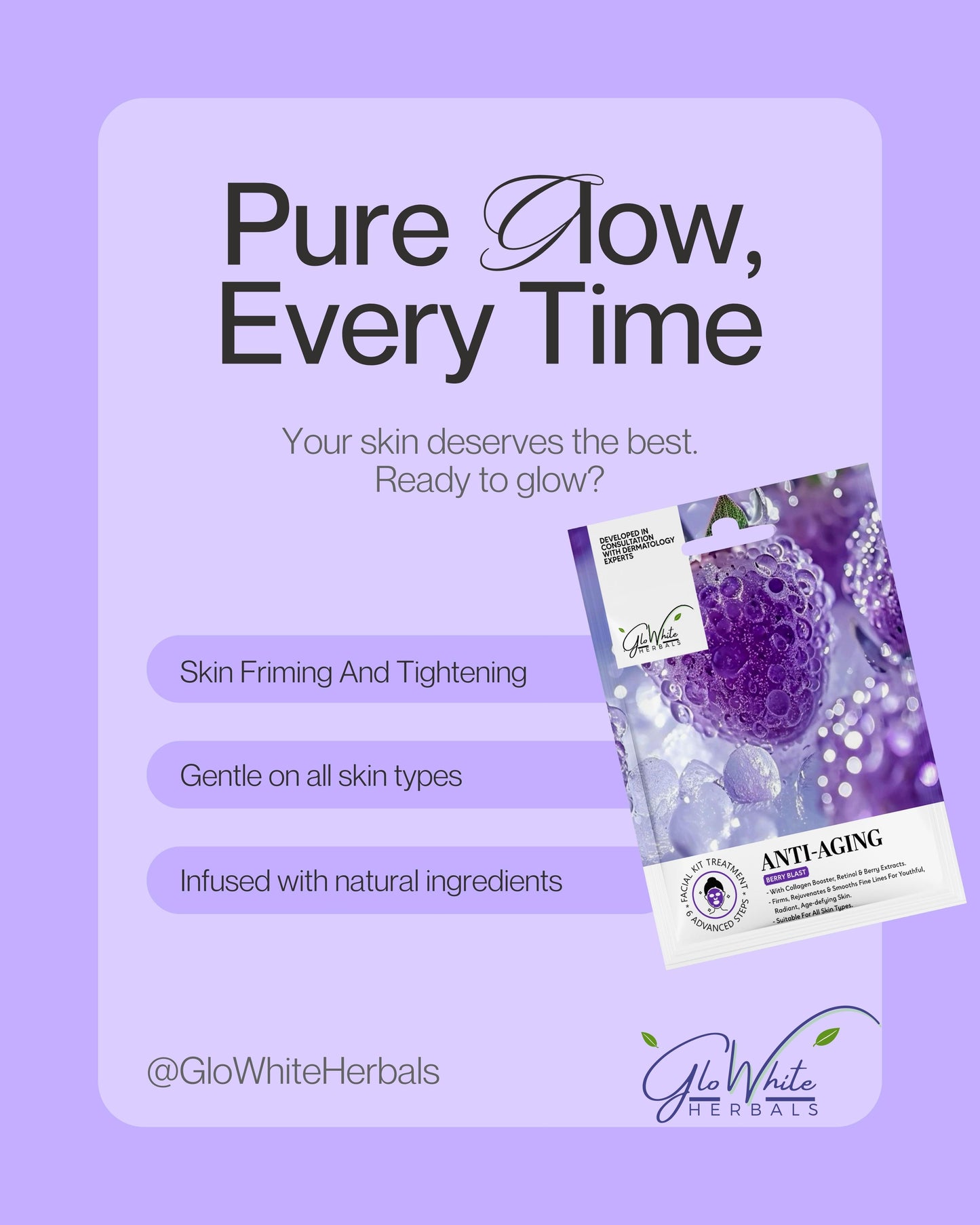 Anti-Aging Facial Kit – 6 Step Professional Salon Facial | With Hyaluronic Acid, Retinol & Vitamin C | Skin Firming & Wrinkle Care | Single Use Facial Kit for Women & Home Use