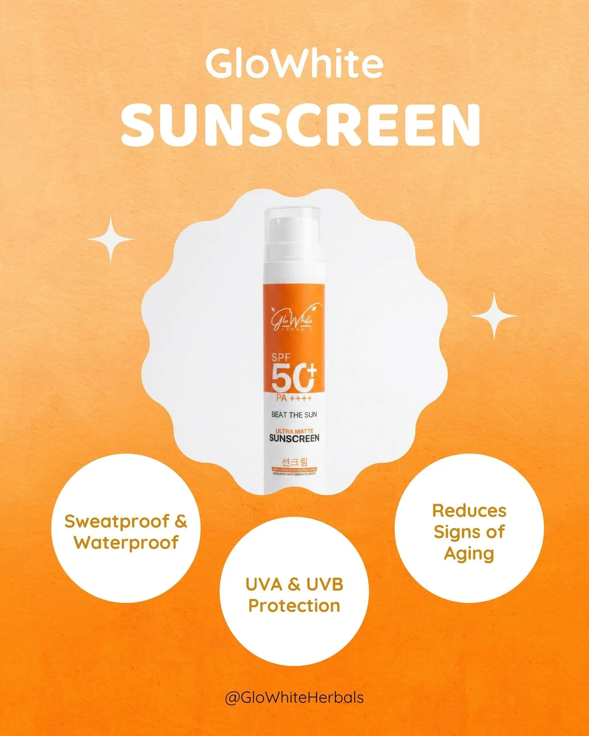 SPF 50+ Sunscreen Flasche, Sweatproof & Wasserfest, UVA/UVB Protection