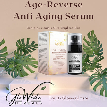 Age-Reverse anti aging serum box and pump bottle for face
