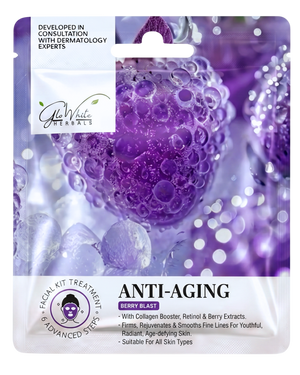 GloWhite Herbals Anti-Aging Facial Kit 6-Step | Hyaluronic Acid, Retinol, Vitamin C | For Skin Tightening and Collagen Production Boost | Single Use Facial