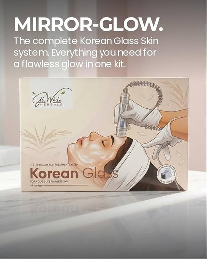 Korean Glass Skin Facial Kit 10-Step | For a Glass Like Clear And Radiant Skin | Hydra Facial Kit | Suitable for Hand Application & Hydra Machine Use | With Rubber Mould Mask and a Free Face Wash
