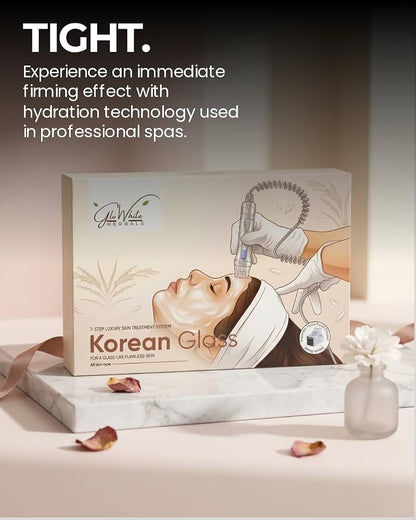 Korean Glass Skin Facial Kit 10-Step | For a Glass Like Clear And Radiant Skin | Hydra Facial Kit | Suitable for Hand Application & Hydra Machine Use | With Rubber Mould Mask and a Free Face Wash