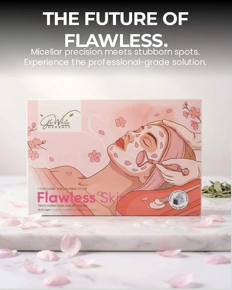 Flawless Skin 7-Step Treatment Kit for Hyperpigmentation, Dullness, Dark Spots, & Tan with Hyaluronic Acid, Niacinamide, Vitamin C,Salicylic Acid, Glycolic Acid & More, for Radiant Transformation