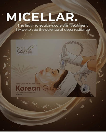 Korean Glass Skin Facial Kit 10-Step | For a Glass Like Clear And Radiant Skin | Hydra Facial Kit | Suitable for Hand Application & Hydra Machine Use | With Rubber Mould Mask and a Free Face Wash