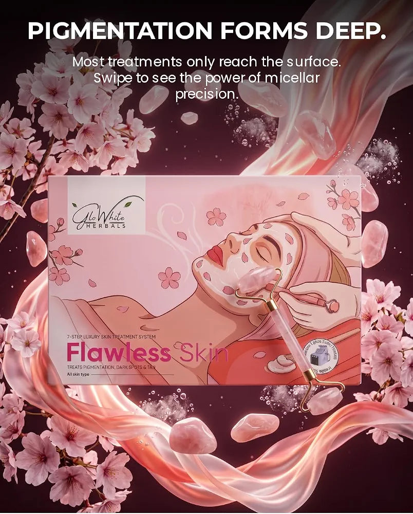 Flawless Skin 7-Step Treatment Kit for Hyperpigmentation, Dullness, Dark Spots, & Tan with Hyaluronic Acid, Niacinamide, Vitamin C,Salicylic Acid, Glycolic Acid & More, for Radiant Transformation