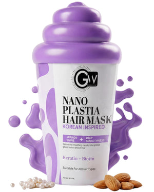 GW Professional NanoPlastia Hair Spa Mask 800g | With Pro-Keratin Biotin Collagen & Smoothing Acid for Frizz Control Mirror Shine & Salon Smoothness