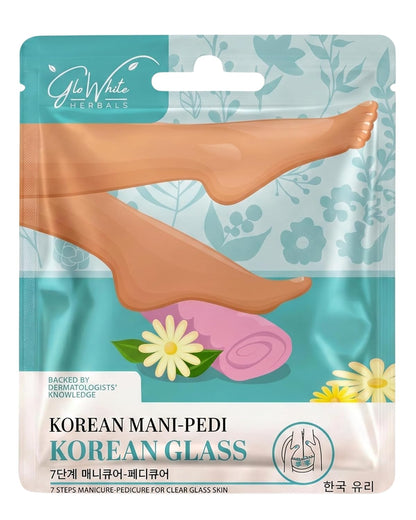 Korean Manicure Pedicure Kit for Glass-Skin Soft Hands & Feet | 7-Step At-Home Mani-Pedi Spa | Herbal, Dermatologist-Backed Foot & Hand Care | For All Skin Types
