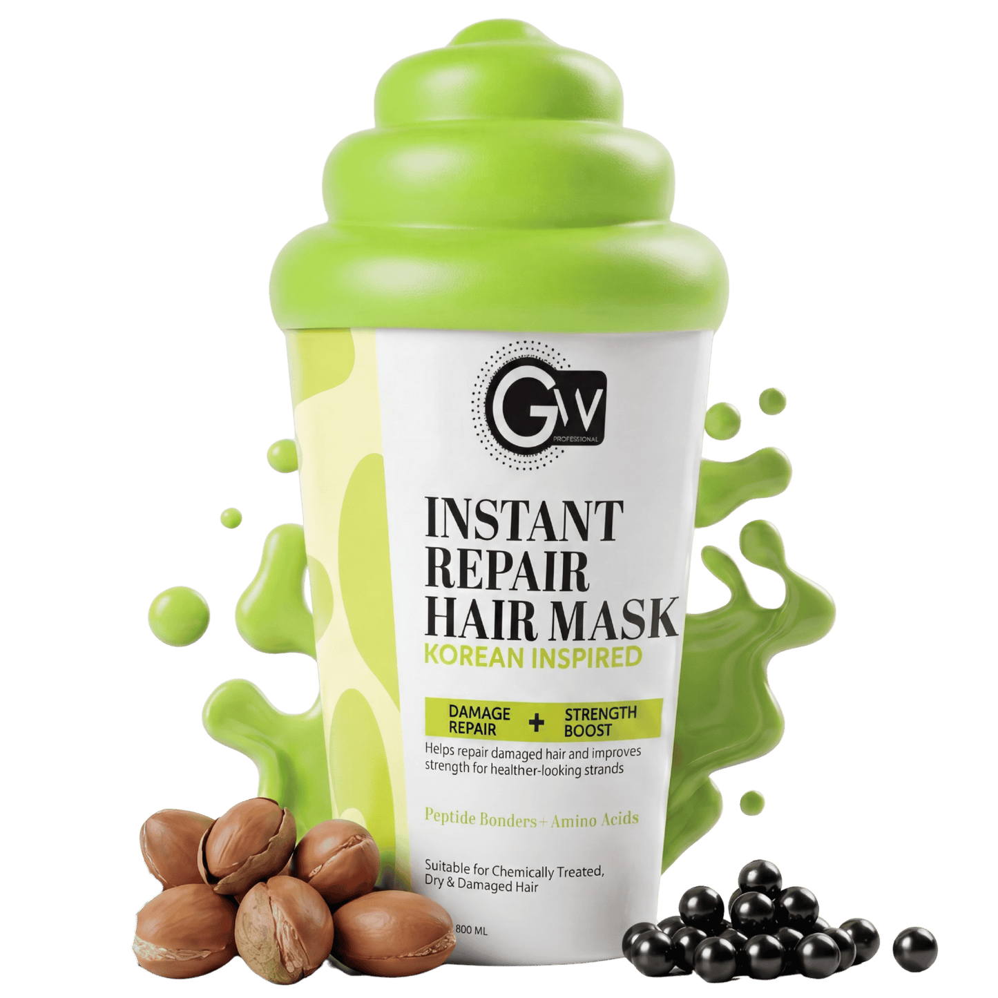 GW Professional Instant Repair Hair Spa Mask 800g | Peptide Bonder & Amino Acid Formula | For Damaged Brittle Split-End & Chemically Treated Hair