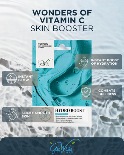Hydro Boost facial kit pouch with Vitamin C skin booster hydration benefits