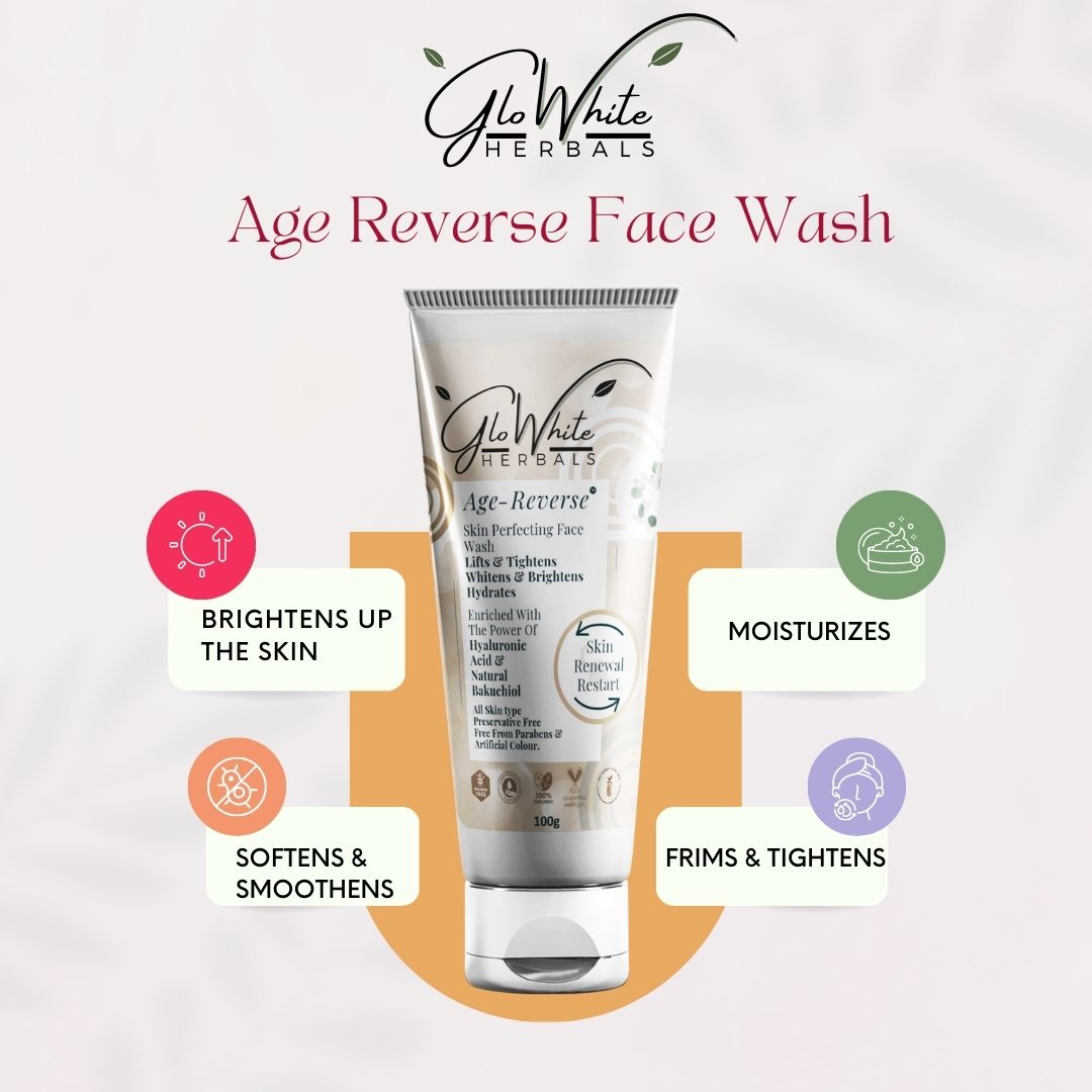 Age-Reverse Face Wash with Hyaluronic Acid & Bakuchiol GloWhite Herbals