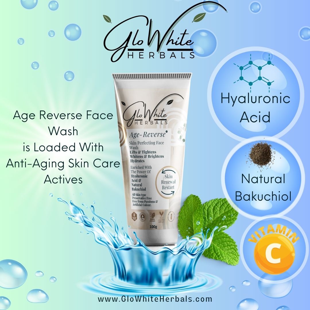 Age-Reverse Face Wash with Hyaluronic Acid & Bakuchiol GloWhite Herbals