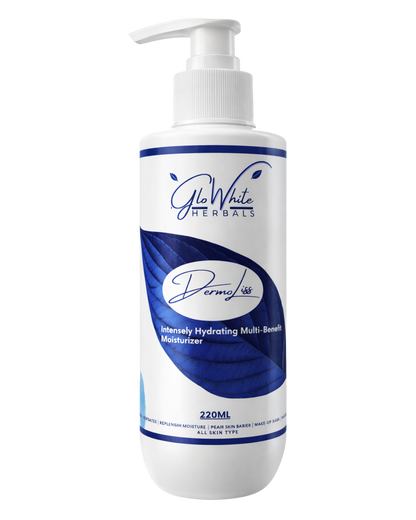 DermoLiss Intensely Hydrating Multi-Benefit Moisturizer 220ml bottle, GloWhite Herbals