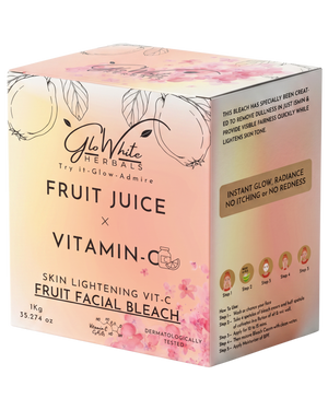 GloWhite Herbals Vitamin-C Fruit Bleach For Face For Women | Instant Brightening & Fairness Face & Body Bleach | No-Itching & No-Redness Formula | For All Skin type | 1kg