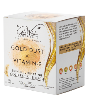 GloWhite Herbals Gold Bleach for Face & Body for Women | Instant Radiance & Glow | No-Itching & No-Redness Unisex Formula | for All Skin Types | 1kg