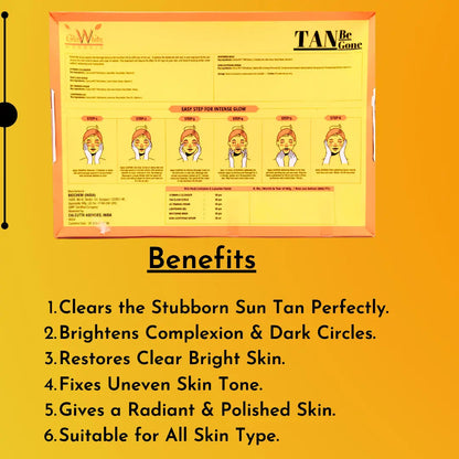 Anti Tan Facial Kit back panel with step instructions and ingredient list