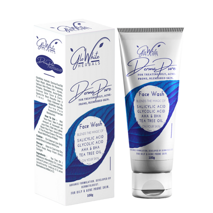 DermaPure salicylic acid face wash box and tube, 100 g