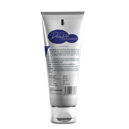 DermaPure salicylic acid face wash tube back label, 100 g