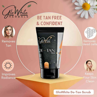 De-Tan face & body exfoliating scrub tube, black label, 100g