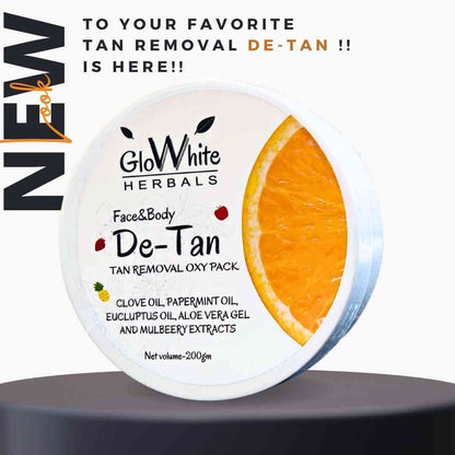 De-Tan tan removal oxy pack tub, Face&Body formula, 200g