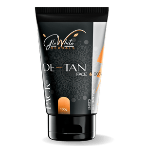 GloWhite Herbals DeTan Face Pack For Tan Removal 100g | Bleach-Free & Ammonia-Free D-Tan Face Mask for Instant Tan Removal