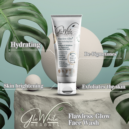 Flawless-Glow face wash tube with flip-top cap, de-pigmentones, 100 g