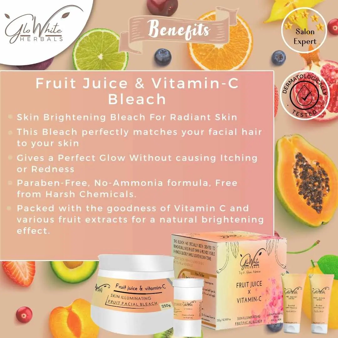 Fruit Juice Vitamin-C Facial Bleach GloWhite Herbals