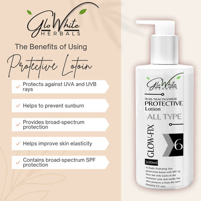 Glow-Fix Protective Lotion SPF 15 pump bottle, All Type, 300ml