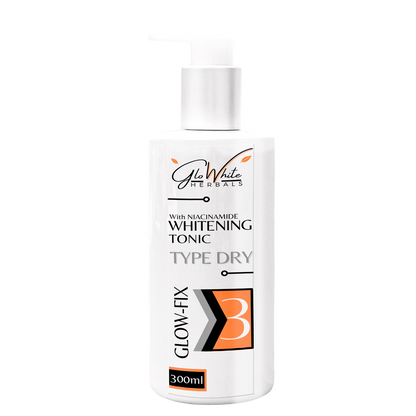 Glow-Fix Whitening Tonic (Type Dry) 300ml pump bottle, niacinamide formula