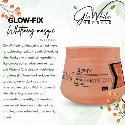 Whitening Masque for type dry, 300g peach cream jar, GloWhite Herbals