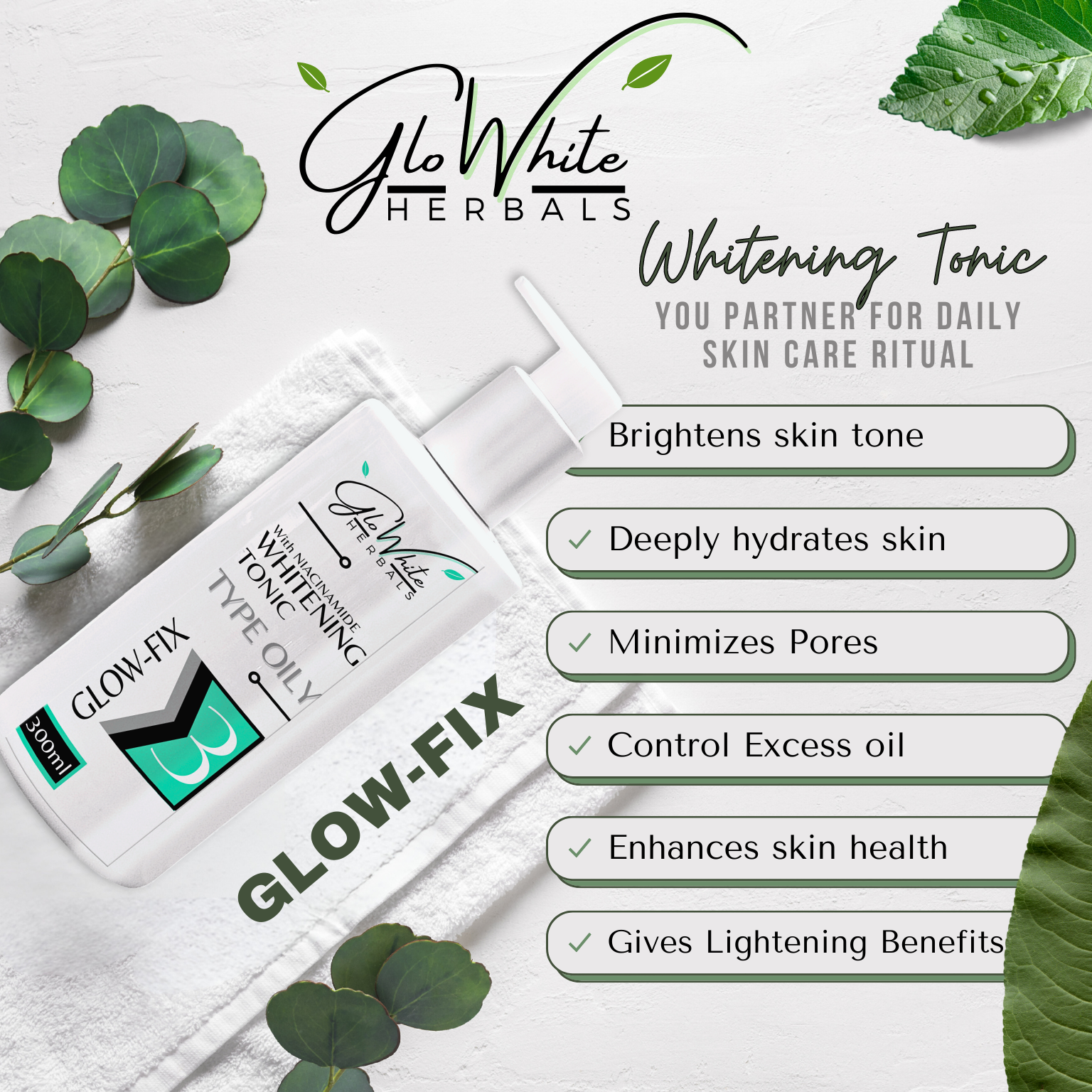 Glow-Fix Whitening Tonic - Type Oily GloWhite Herbals