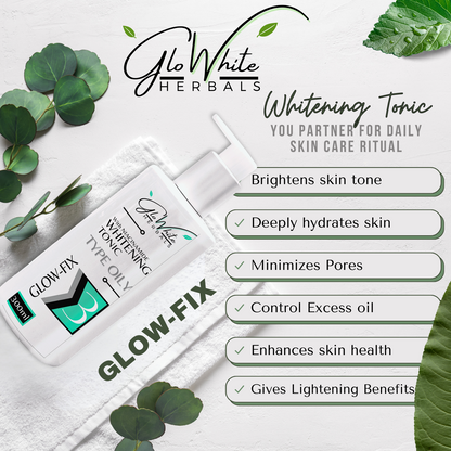GloWhite Glow-Fix Whitening Tonic (Type Oily) pump bottle close-up