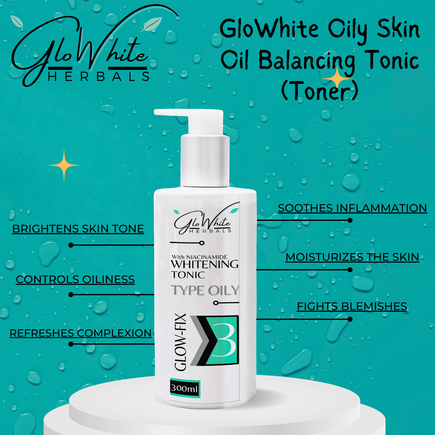 Glow-Fix Whitening Tonic - Type Oily GloWhite Herbals