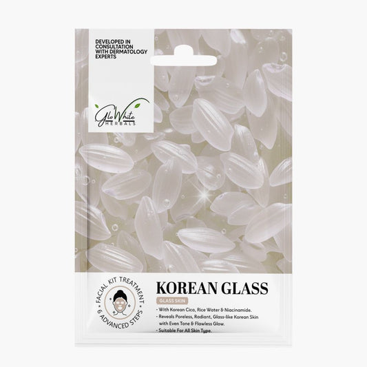 Korean Glass Skin Facial Kit pouch, 6 step glow treatment packet