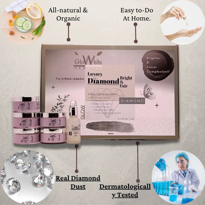 Luxury Diamond Facial kit set with multiple jars and serum bottle