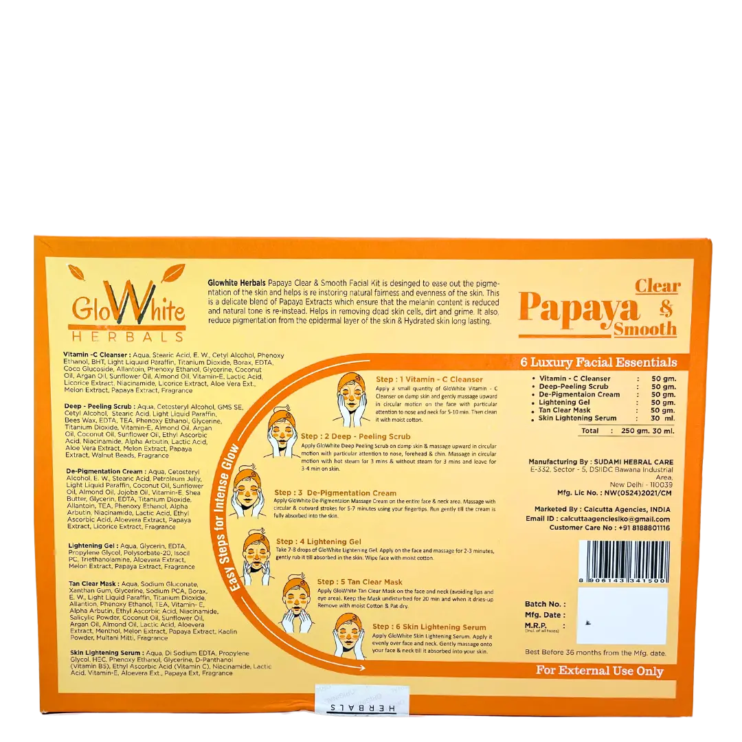 Papaya De-Pigmentation Facial Kit GloWhite Herbals