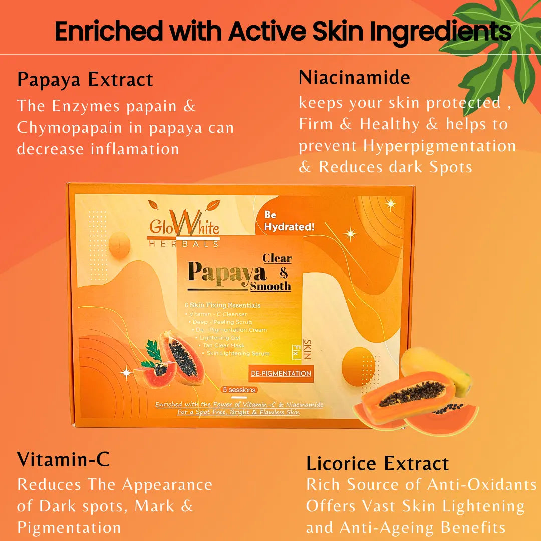 Papaya De-Pigmentation Facial Kit GloWhite Herbals