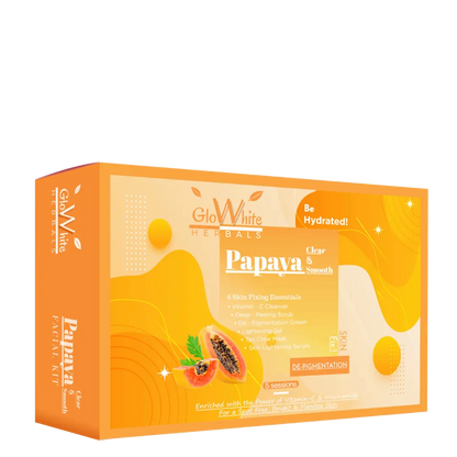 Papaya De-Pigmentation Facial Kit box, Clear & Smooth by GloWhite Herbals