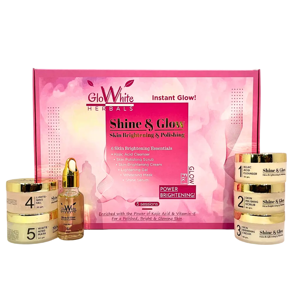 Shine & Glow Facial Kit For Instantly Polished, Bright & Glowing Skin GloWhite Herbals