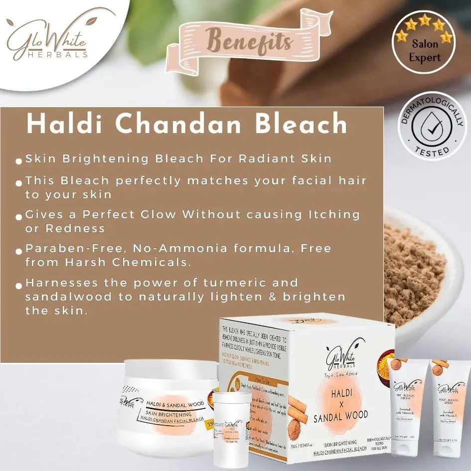 Skin Brightening Haldi Chandan Facial Bleach GloWhite Herbals