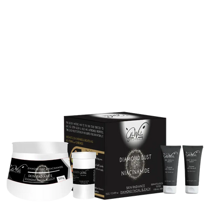 Skin Radiance Diamond Facial Bleach set: cream jar, canister and tubes