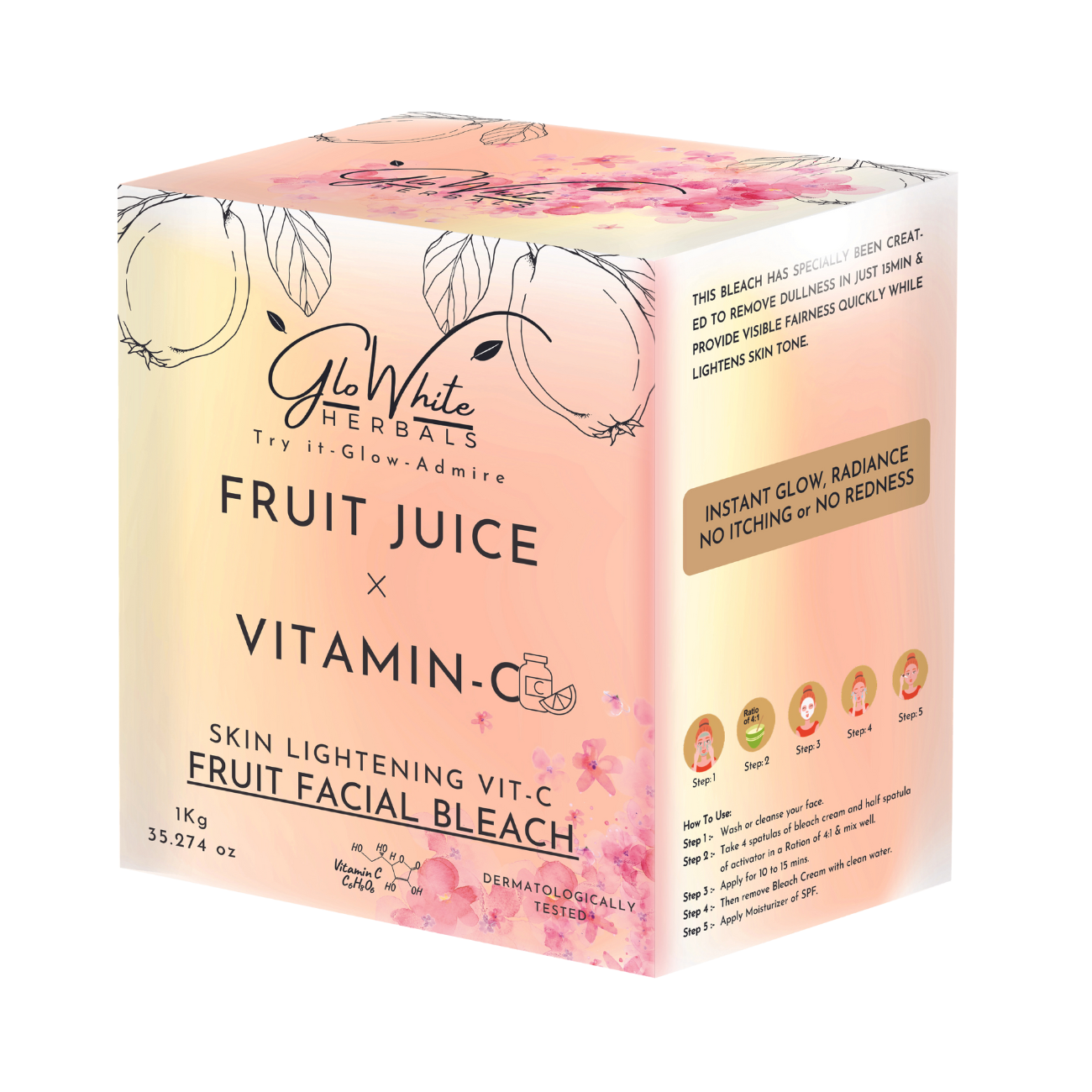 Vitamin-C Fruit Bleach For Face& Body Bleach | No-Itching & No-Redness Formula | 1kg