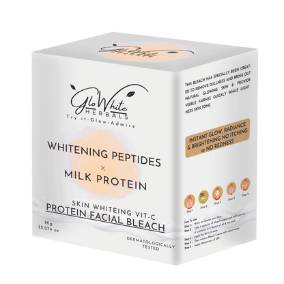 Whitening peptide + milk protein facial bleach box, 1kg, dermatologically tested.