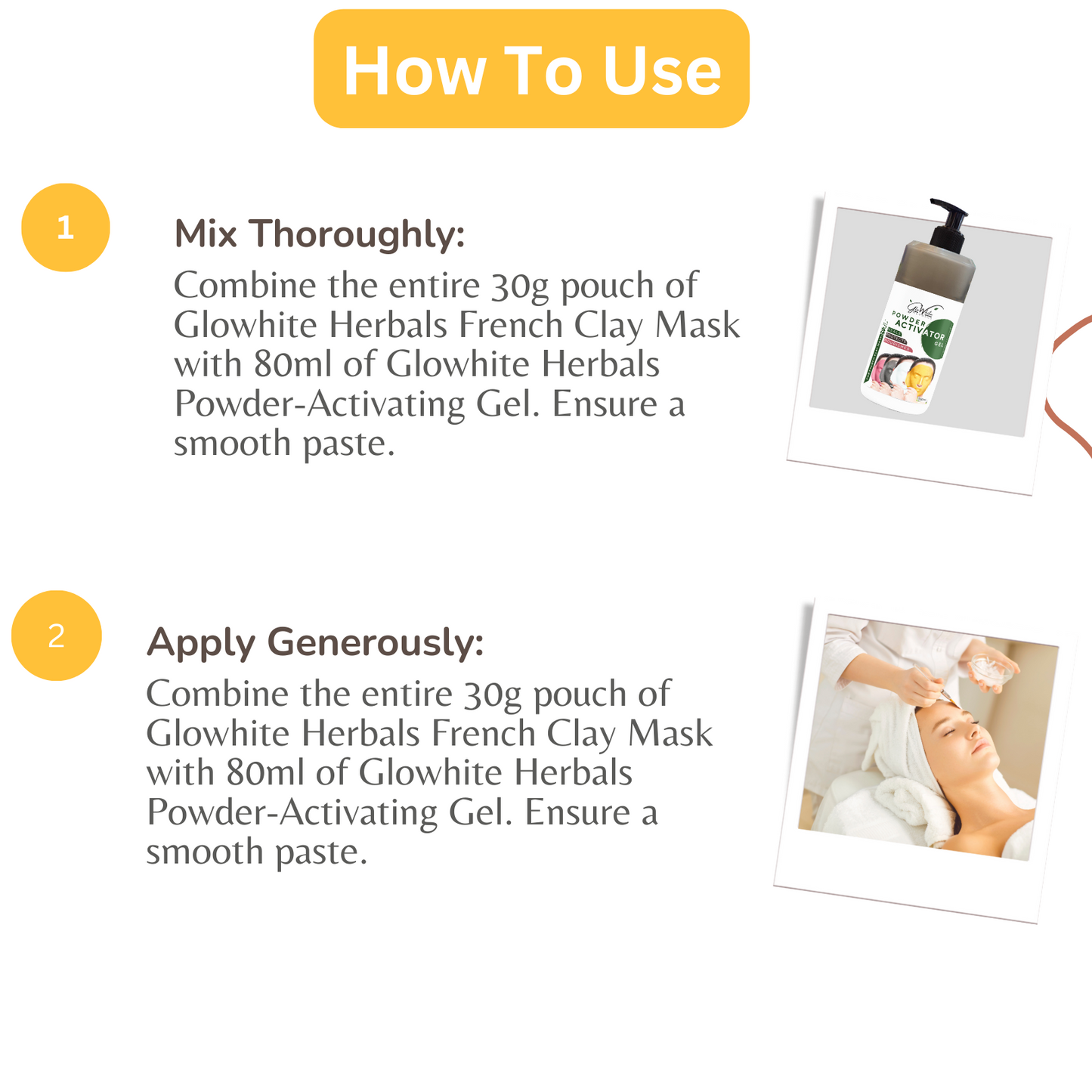 GloWhite Herbals Skin Tightening French Clay Mould Masks With 24k Gold Dust & Multi-Benefits