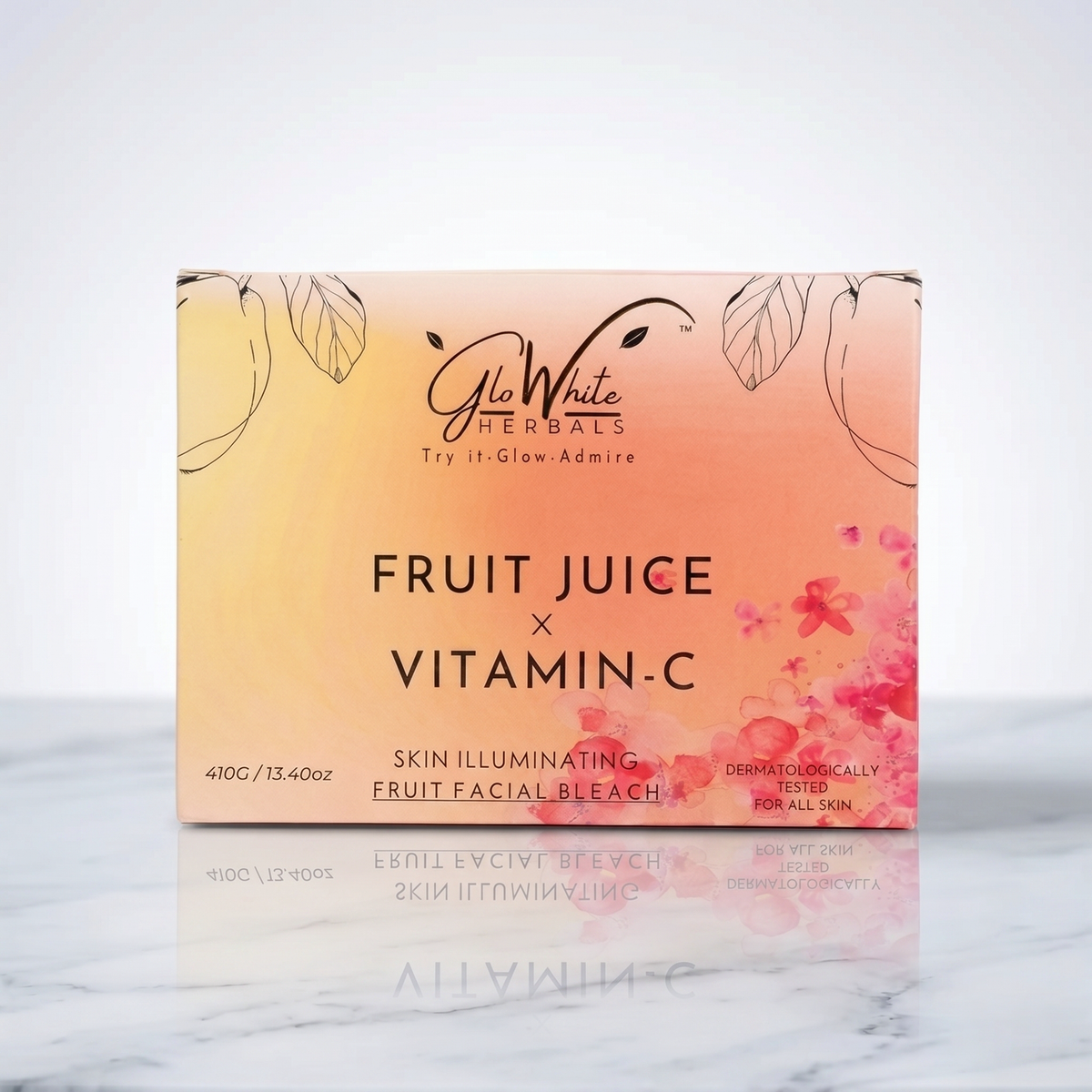 GloWhite Herbals Vitamin-C Fruit Bleach For Face For Women | Instant Brightening & Fairness Face & Body Bleach | No-Itching & No-Redness Formula | For All Skin type | 410g