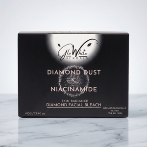 GloWhite Herbals Advance Diamond Bleach For Face | 1st Dermatologically Tested No-Itching Gentle Bleach For men and women | Enriched With Diamond Dust & Niacinamide | 410g